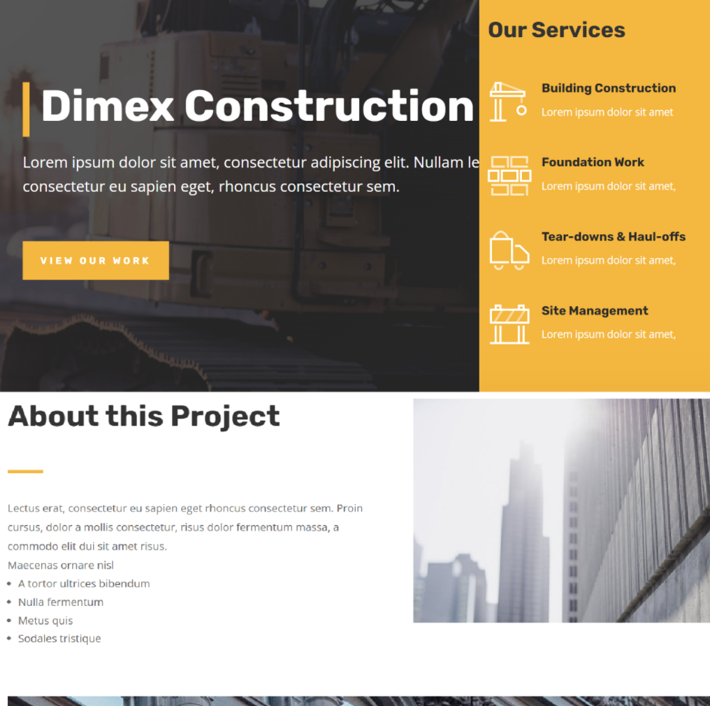 Construction Company Website