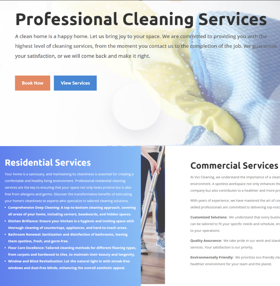 Cleaning Service Website